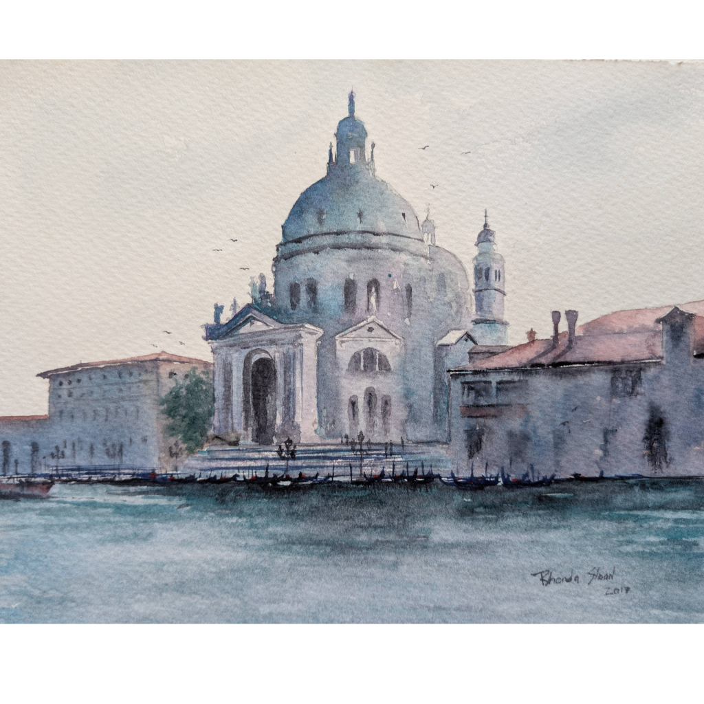 Basilica di Santa Maria della Salute Venice Italy original watercolor of Arches 140 lb cold press watercolor paper