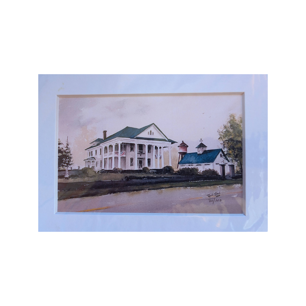 St. Paris, Ohio Kiser Mansion Watercolor Print