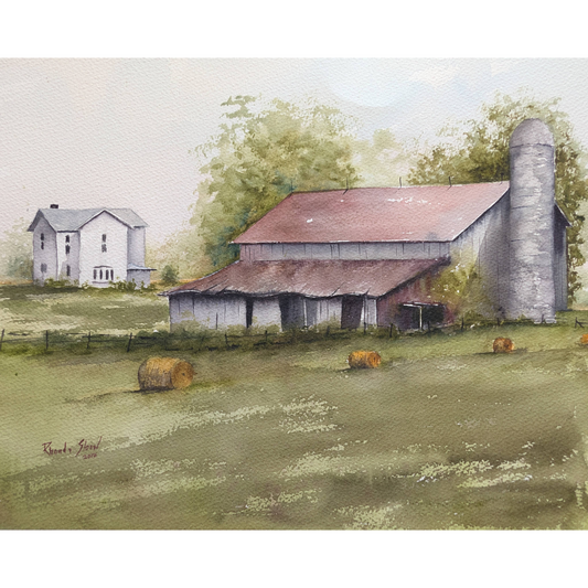 Christiansburg Jackson Farm Watercolor Painting