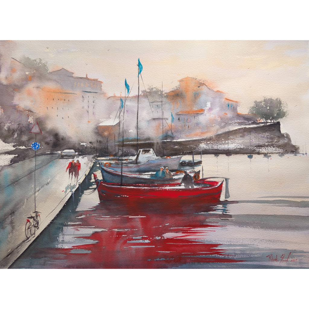 Watercolor created on the Costa Brava during an unforgettable art trip with international artists.