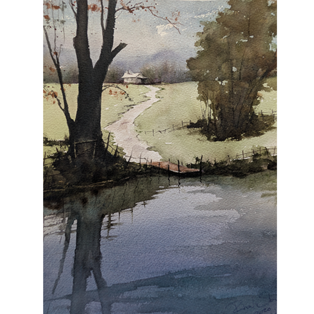 Where The Path Leads. Size: 8x10" Original Watercolor Painting